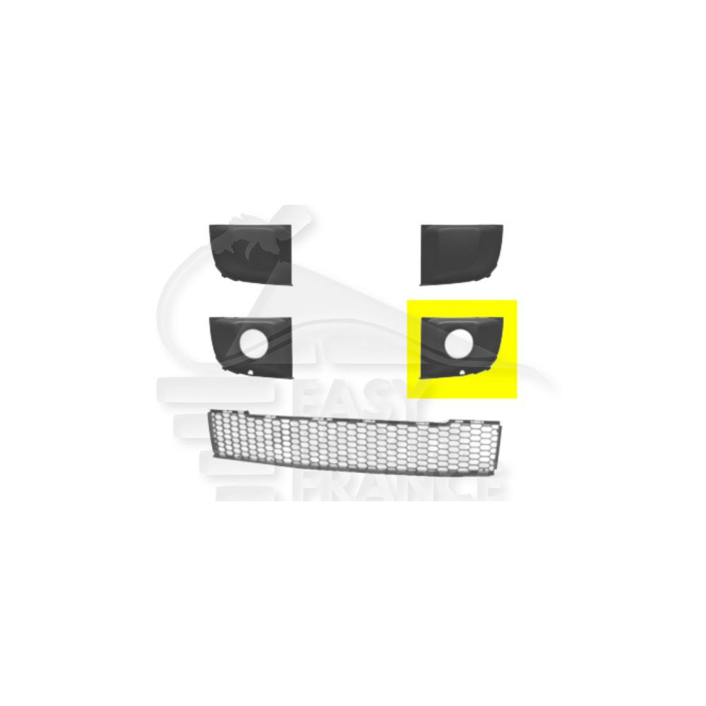 GRILLE DE PARE-CHOC AVANT-GAUCHE AVEC EMPLACEMENT ANTI-BROUILLARD NOIRE pour FIAT 500