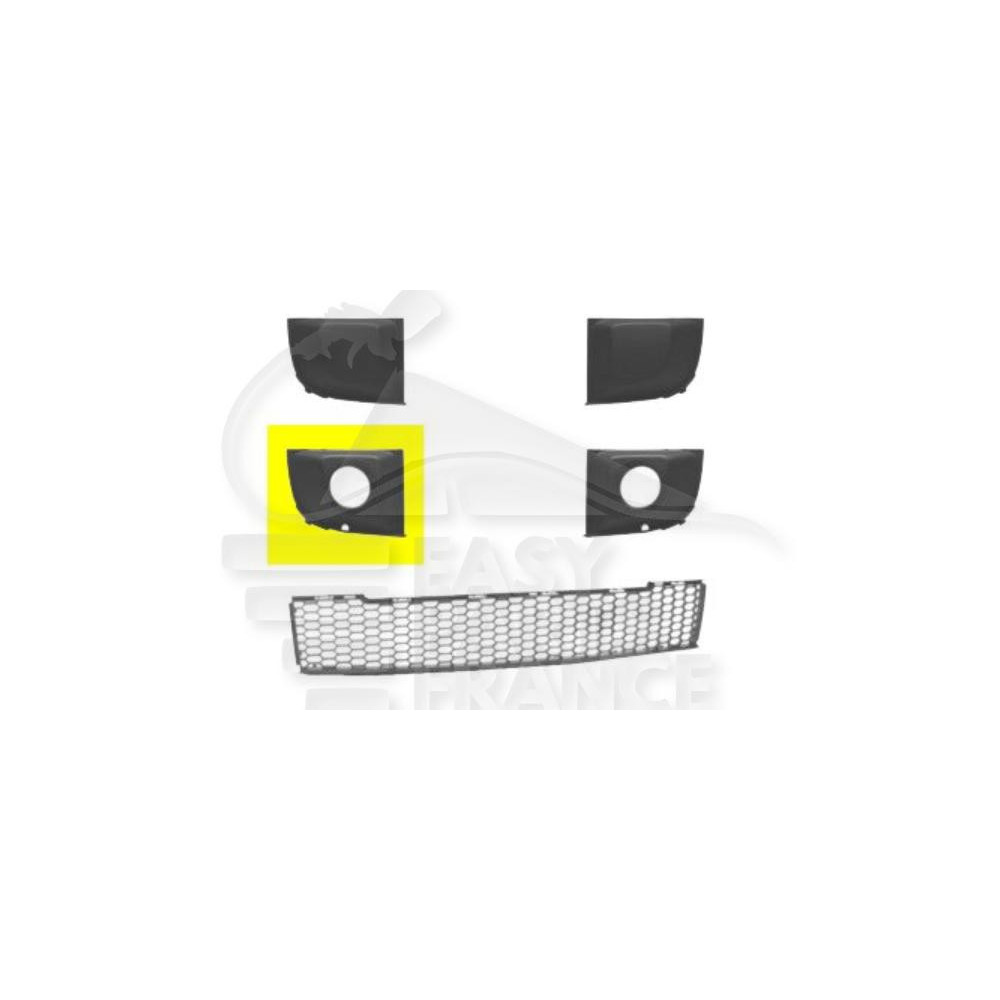 GRILLE DE PARE-CHOC AVANT-DROIT AVEC EMPLACEMENT ANTI-BROUILLARD NOIRE pour FIAT 500
