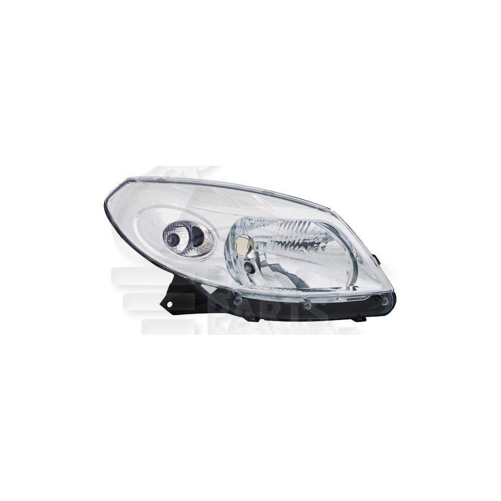 PHARE OPTIQUE DROIT H4 MANUEL FOND CHROME pour DACIA SANDERO