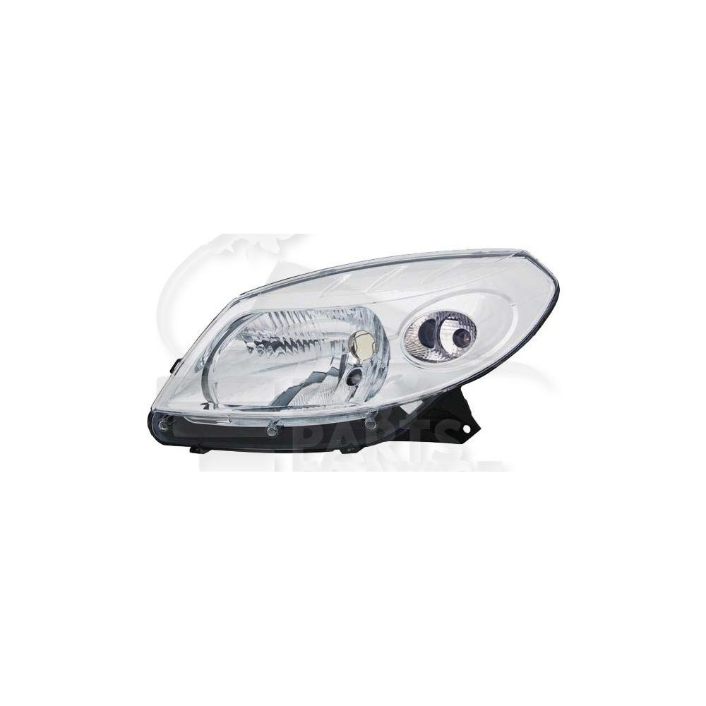 PHARE OPTIQUE GAUCHE H4 MANUEL FOND CHROME pour DACIA SANDERO