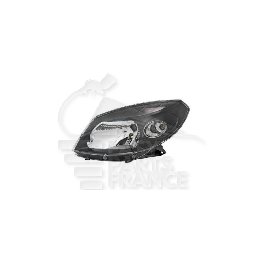 PHARE OPTIQUE GAUCHE H4 MANUEL FOND NOIR pour DACIA SANDERO STEPWAY