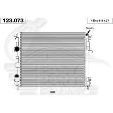 RADIATEUR 1.2 8 V AVEC CLIM 480 X 414 X 19 pour NISSAN KUBISTAR
