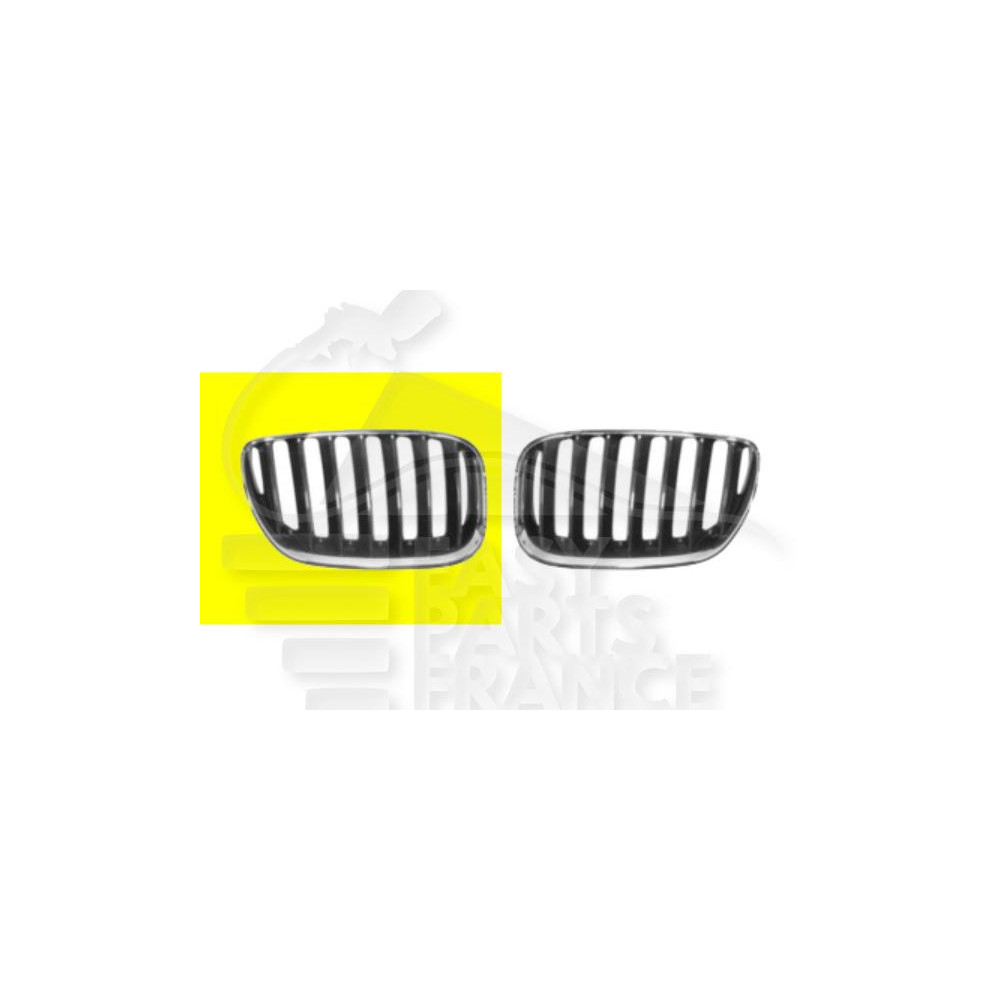 GRILLE DE CALANDRE AVANT-DROIT NOIRE - CHROMEE pour BMW X5