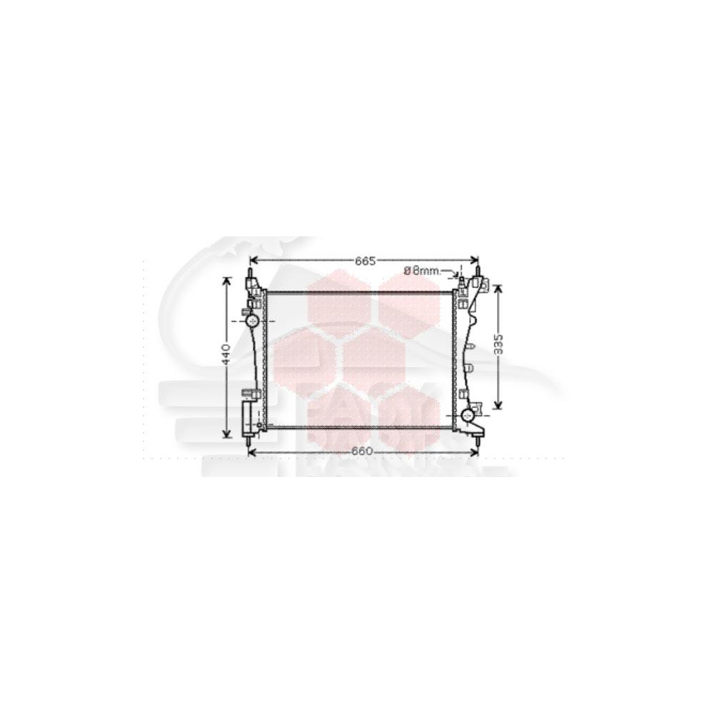 RADIATEUR 1.4 ESSENCE 540 X 377 X 23 pour FIAT QUBO