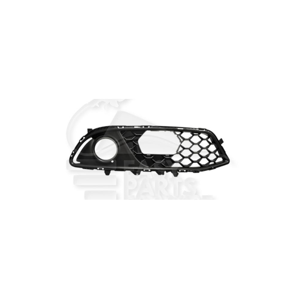 GRILLE DE PARE-CHOC AVANT-DROIT AVEC EMPLACEMENT ANTI-BROUILLARD - AVEC PACKONTROL NOIRE pour ALFA ROMEO GIULIA