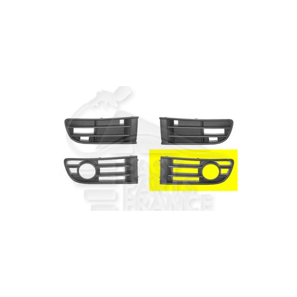 GRILLE DE PARE-CHOC NOIRE AVANT-GAUCHE AVEC EMPLACEMENT ANTI-BROUILLARD pour VOLKSWAGEN POLO