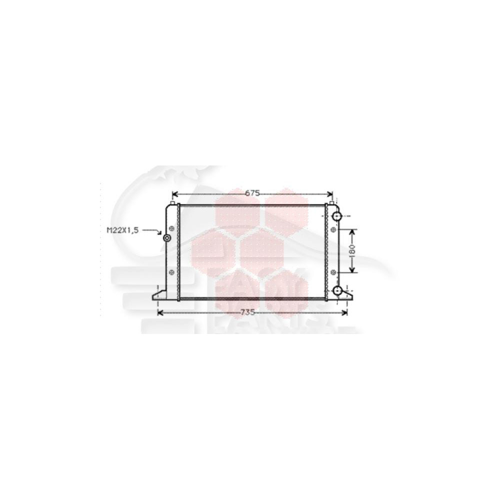 RADIATEUR POUR CABRIO 628 X 377 X 30 pour VOLKSWAGEN GOLF
