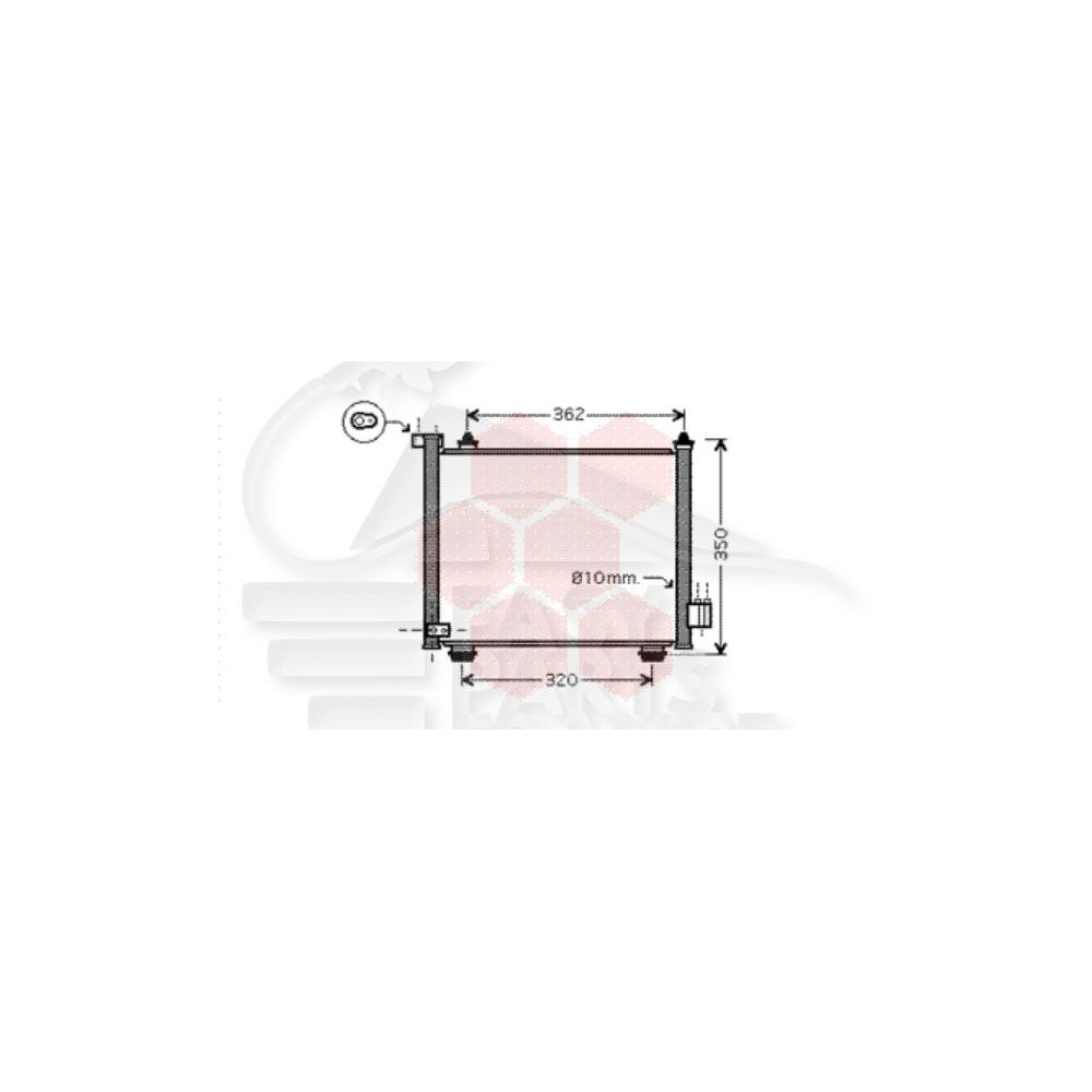 CONDENSEUR DIESEL TOUS TYPES 385 X 308 X 20 pour OPEL AGILA