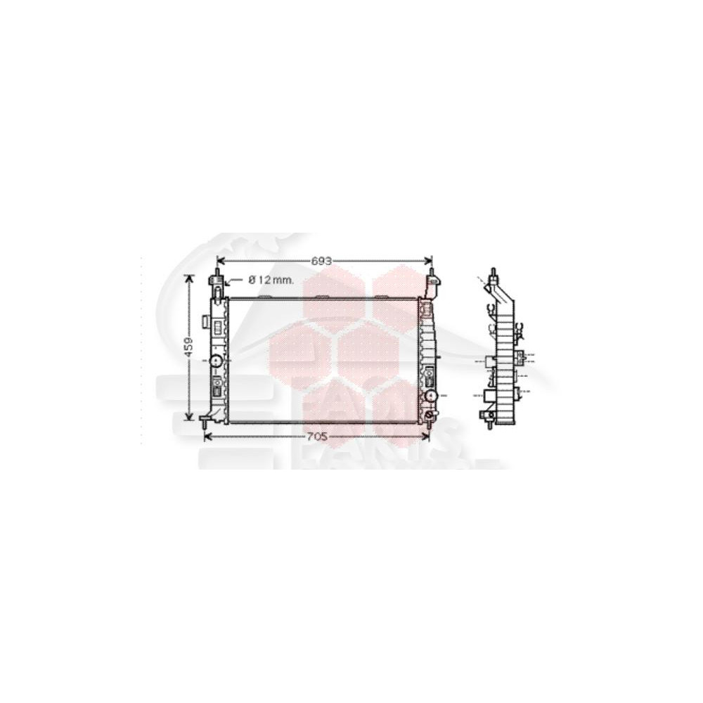 RADIATEUR 1.7 DTI 607 X 370 X 27 pour OPEL MERIVA