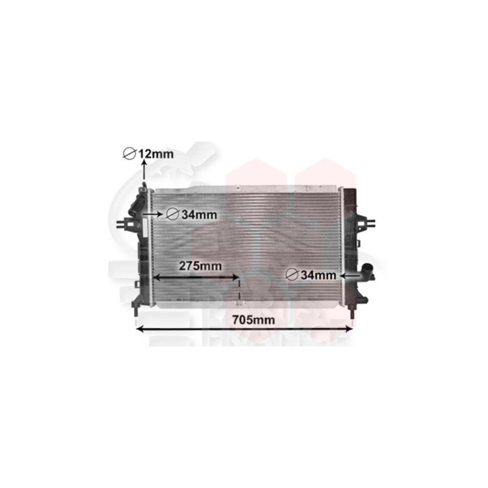RADIATEUR 1.7 CDTI 81KW 08 → - 1.9 CDTI→62079391 BOÎTE MÉCA 600 X 368 X 26 pour OPEL ZAFIRA