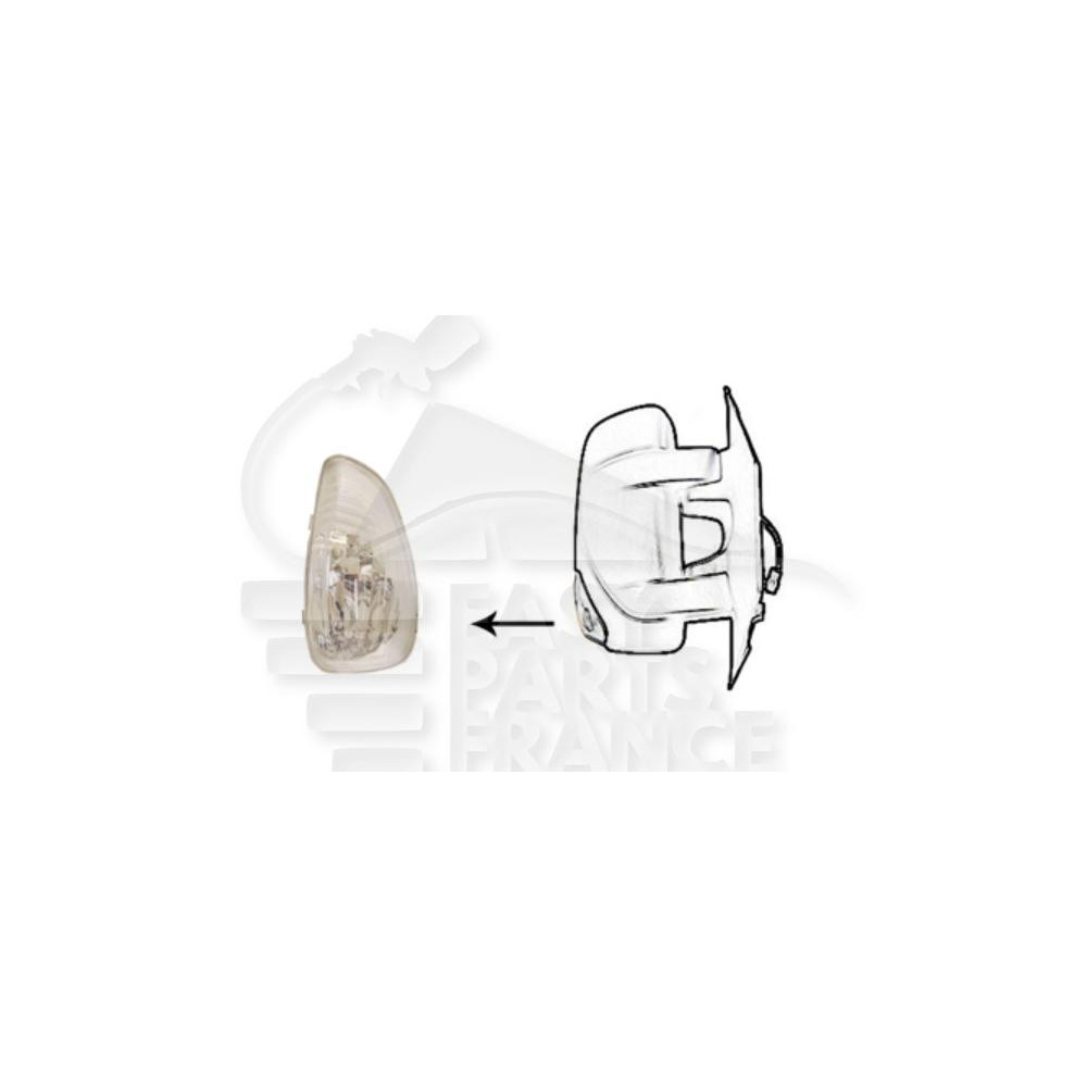 FEU DE RÉTROVISEUR DROIT BLANC POUR AMPOULE ORANGE 5W pour OPEL MOVANO