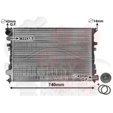 RADIATEUR 1.9 DROIT AVEC CLIM - 1.9 TD/2.0 HDI AVEC OU SANS CLIM - 670 X 446 X 32 pour CITROEN EVASION