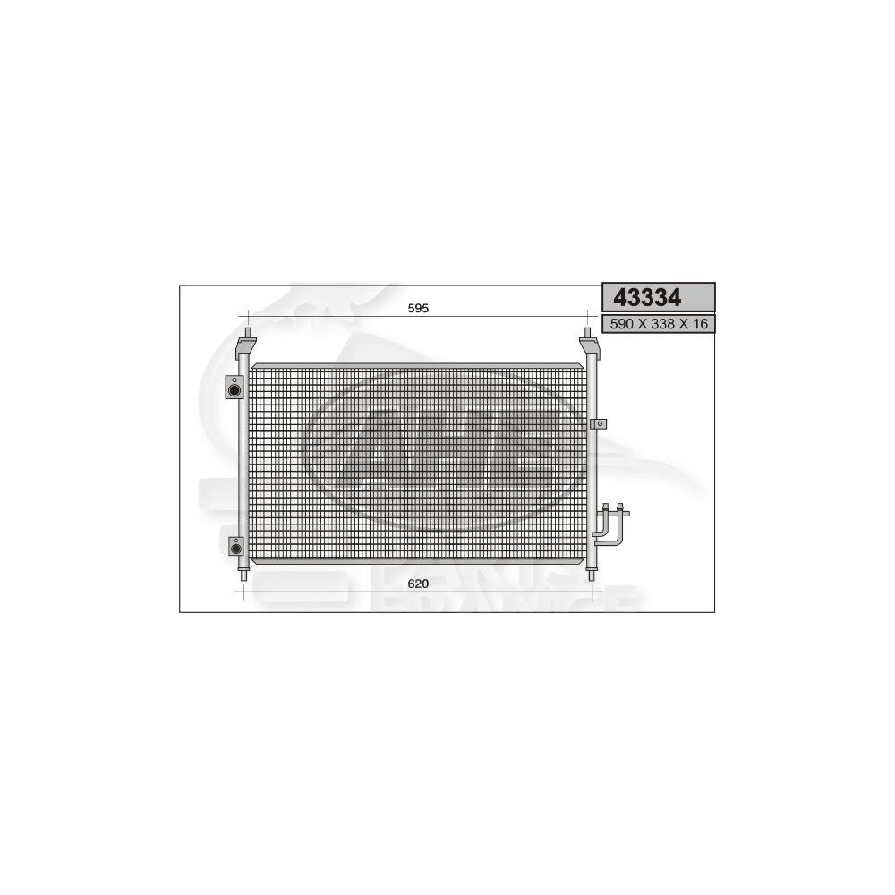 CONDENSEUR TOUS TYPES 590 X 338 X 16 pour HONDA CIVIC