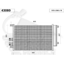CONDENSEUR DE CLIM 1.9 JTD - 2.0 JTS 520 X 338 X 16 pour ALFA ROMEO 147