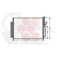 CONDENSEUR ESSENCE TOUS TYPES 640 X 455 X 16 pour OPEL ANTARA