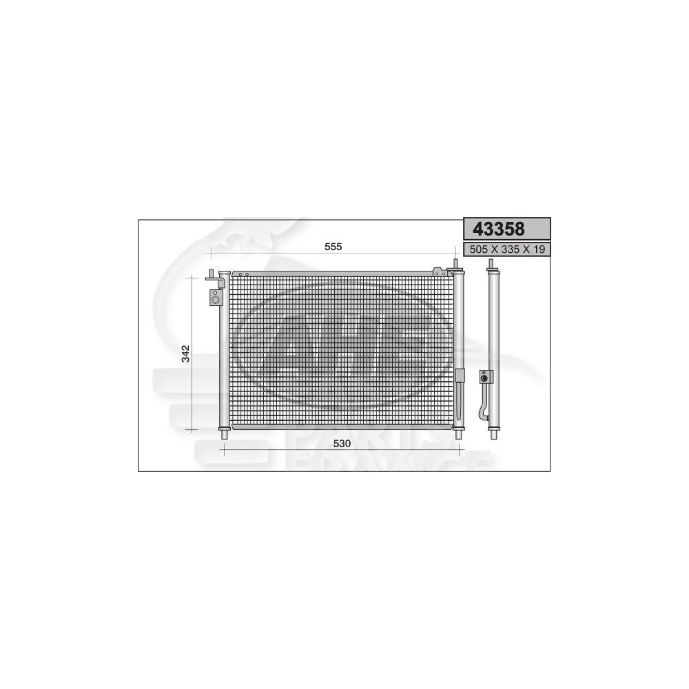 CONDENSEUR 1.7 CDTI 505 X 335 X 19 pour HONDA CIVIC