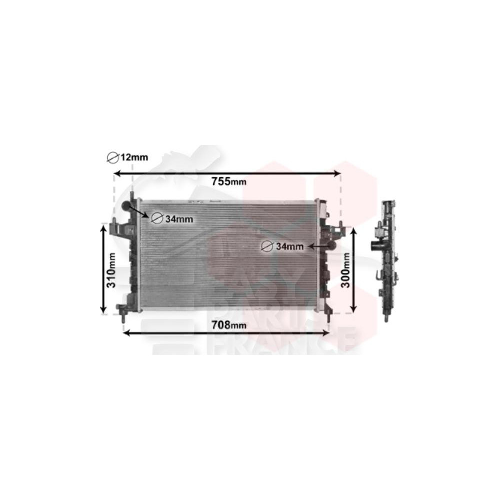RADIATEUR 1.3/1.7 CDTI AVEC OU SANSCLIM 5 98 X 366 X 24 pour OPEL COMBO