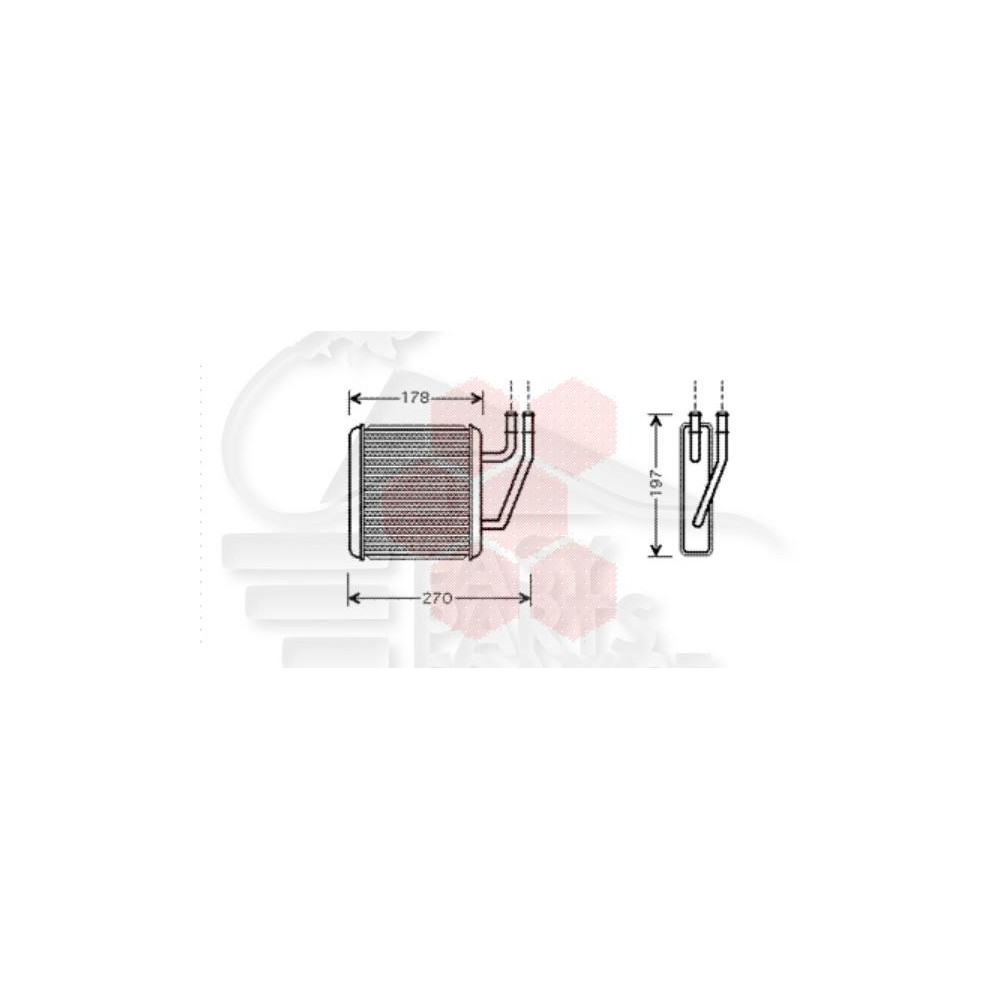 RADIATEUR DE CHAUFFAGE ARRIÈRE TOUS TYPES 149 X 171 X 52 pour FORD GALAXY