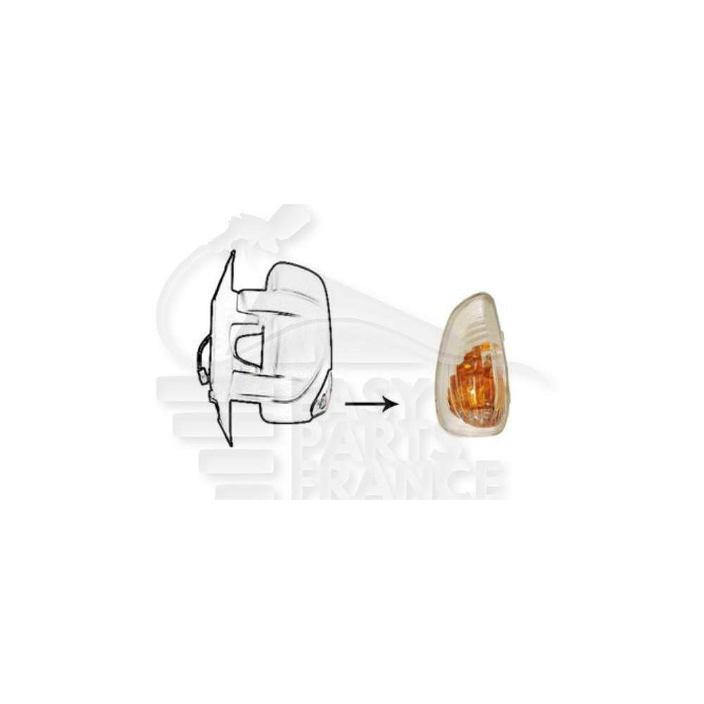 FEU DE RÉTROVISEUR GAUCHE BLANC POUR AMPOULE BLANCHE 16W pour OPEL MOVANO