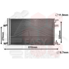 CONDENSEUR TOUS TYPES SAUF SUPPORT 635 X 395 X 16 pour OPEL INSIGNIA
