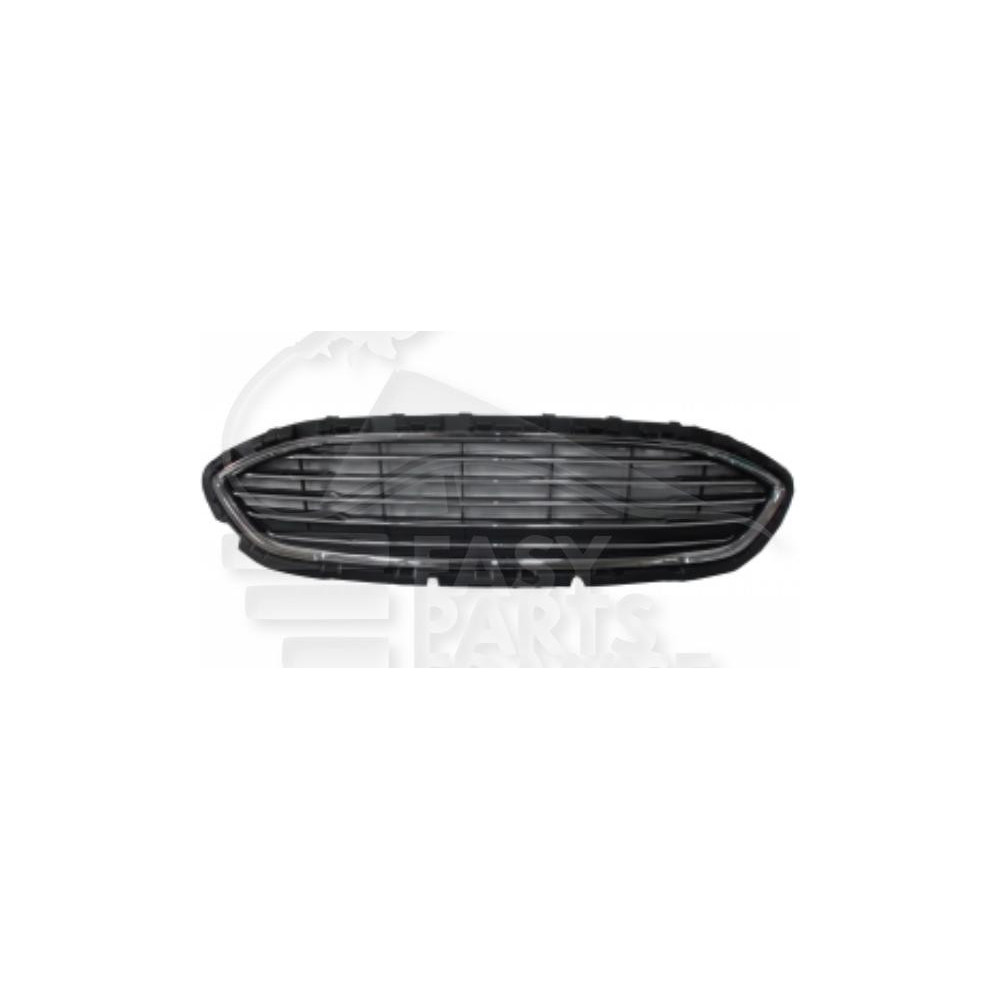 GRILLE DE PARE-CHOC AVANT CENTRALE CENTRALE NOIRE AVEC MOULURE CHROMEE pour FORD FIESTA