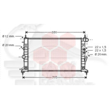 RADIATEUR 2.6 AVEC CLIM BOÎTE MÉCA 607 X 378 X 17 pour OPEL VECTRA