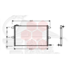 CONDENSEUR SANS BOUTEILLE → 99 550 X 330 X 25 pour VOLKSWAGEN CADDY