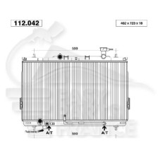 RADIATEUR TOUS TYPES BOÎTE AUTO AVEC OU SANS CLIM 400 X 725 X 20 pour HYUNDAI SANTA FE