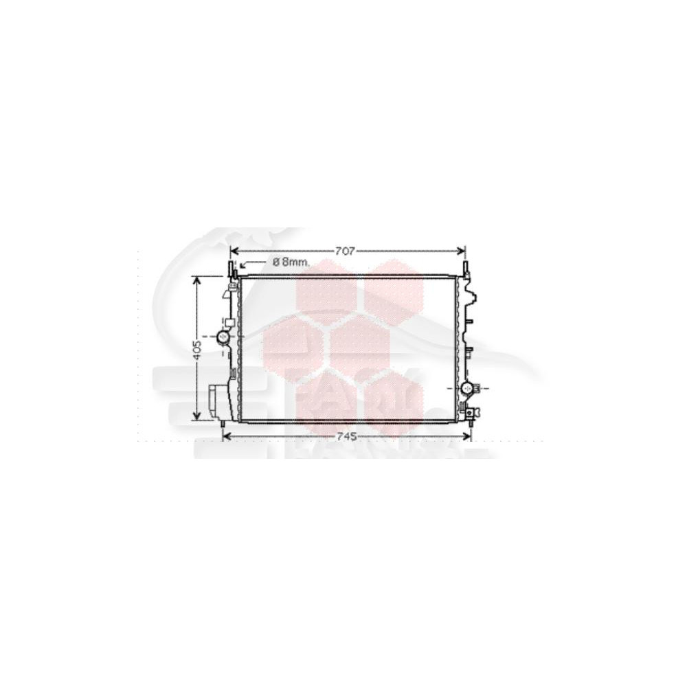 RADIATEUR 1.9 CDTI AVEC OU SANS CLIM - KW74/88/110 BOÎTE MÉCA 650 X 415 X 27 pour OPEL VECTRA