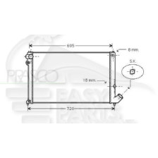 RADIATEUR 1.9 DROIT AVEC CLIM pour PEUGEOT 406