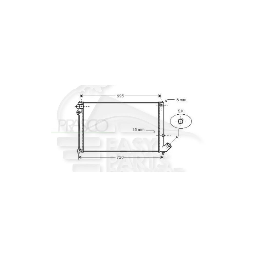 RADIATEUR 1.9 DROIT AVEC CLIM pour PEUGEOT 406