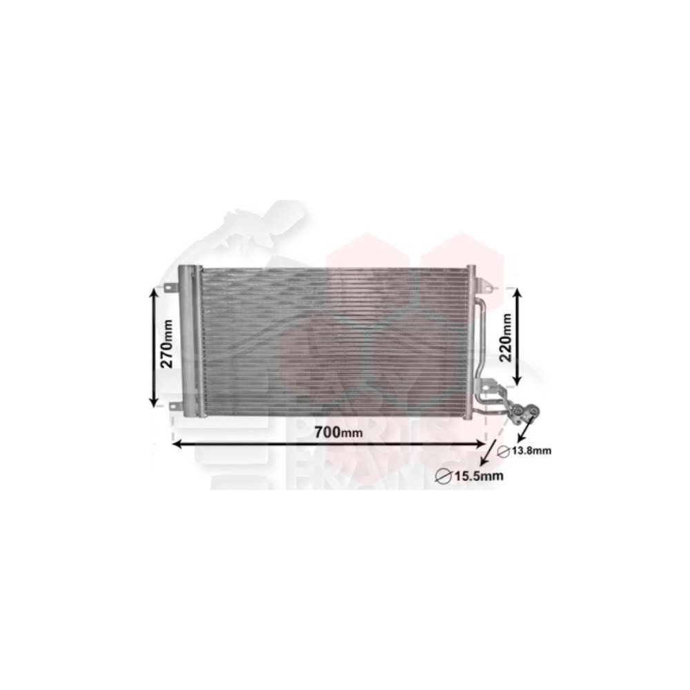 CONDENSEUR TOUS TYPES - 615 X 334 X 16 pour AUDI A1