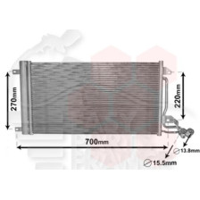 CONDENSEUR TOUS TYPES 615 X 334 X 16 pour VOLKSWAGEN POLO