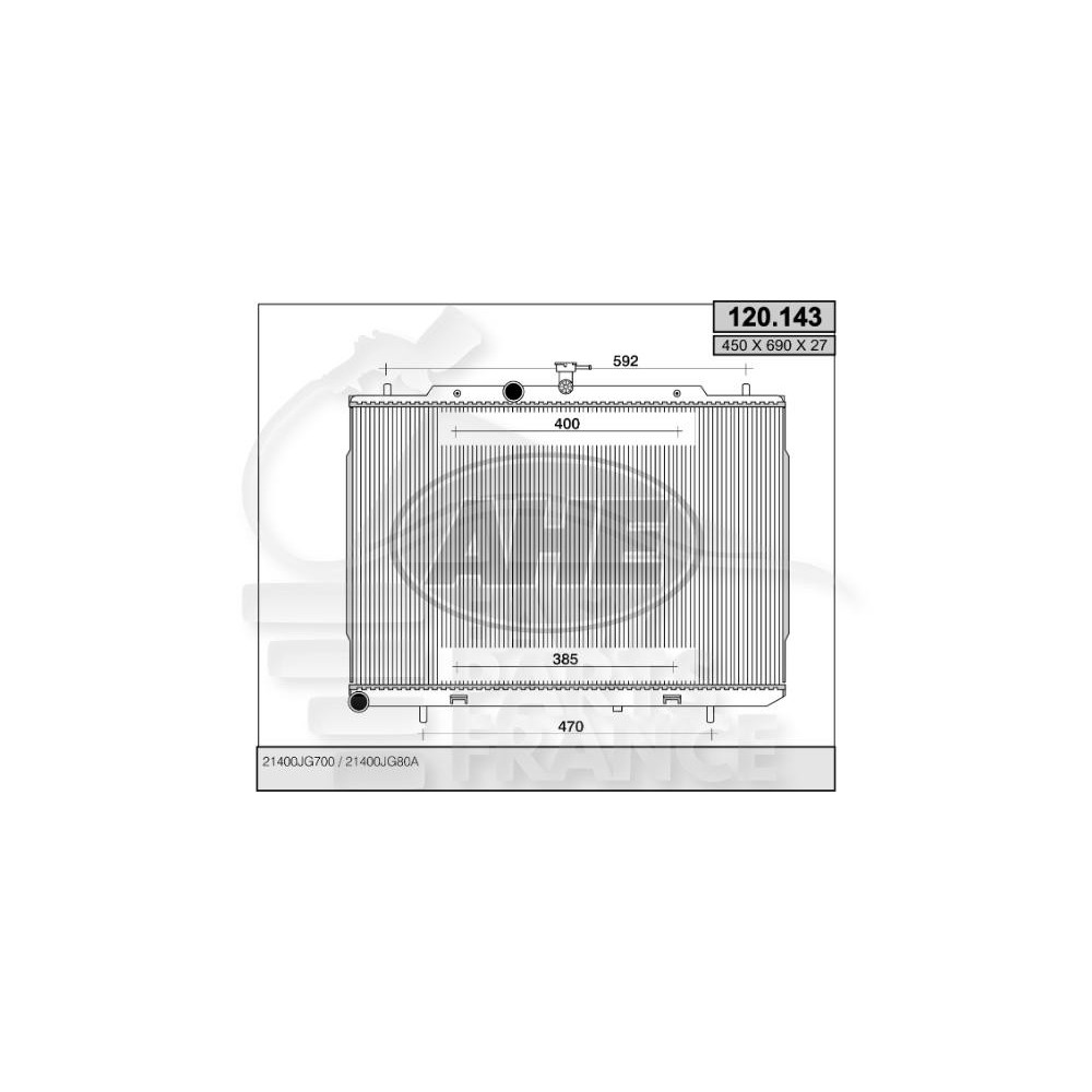 RADIATEUR 2.0 DCIPF BOITE AUTO/MÉCA AVEC OU SANS CLIM pour NISSAN X TRAIL