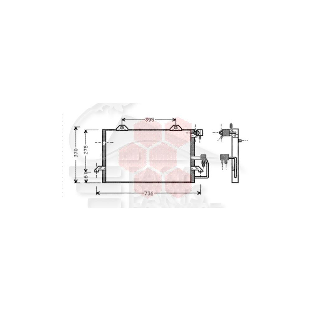 CONDENSEUR 1.9 TDI 605 X 350 X 26 pour AUDI A6