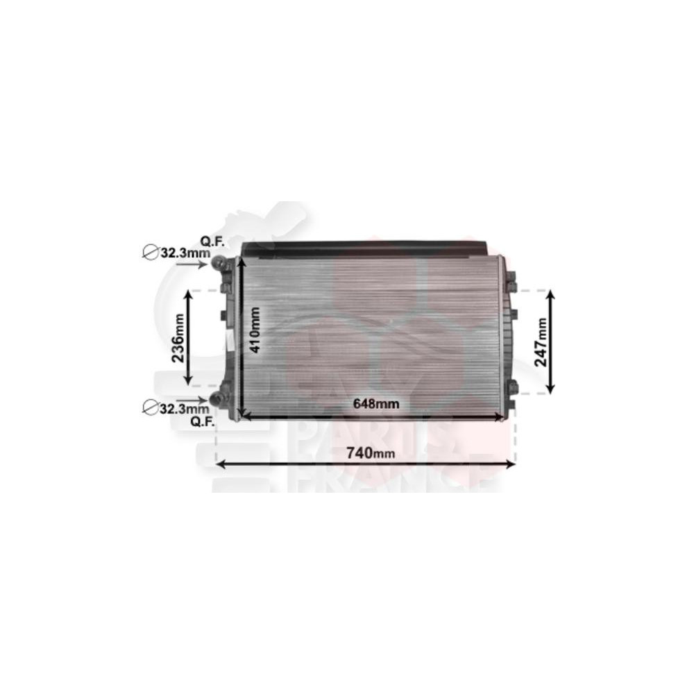 RADIATEUR 1.2 TSI - 650 X 410 X 24 pour SEAT TOLEDO
