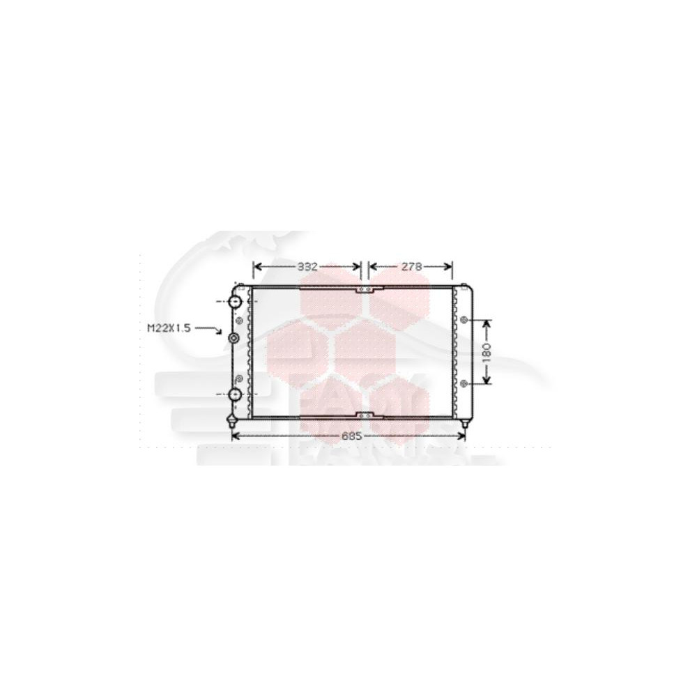 RADIATEUR 1.9 SDI/TDI AVEC OU SANS CLIM - 99 → 630 X 377 X 23 pour VOLKSWAGEN POLO