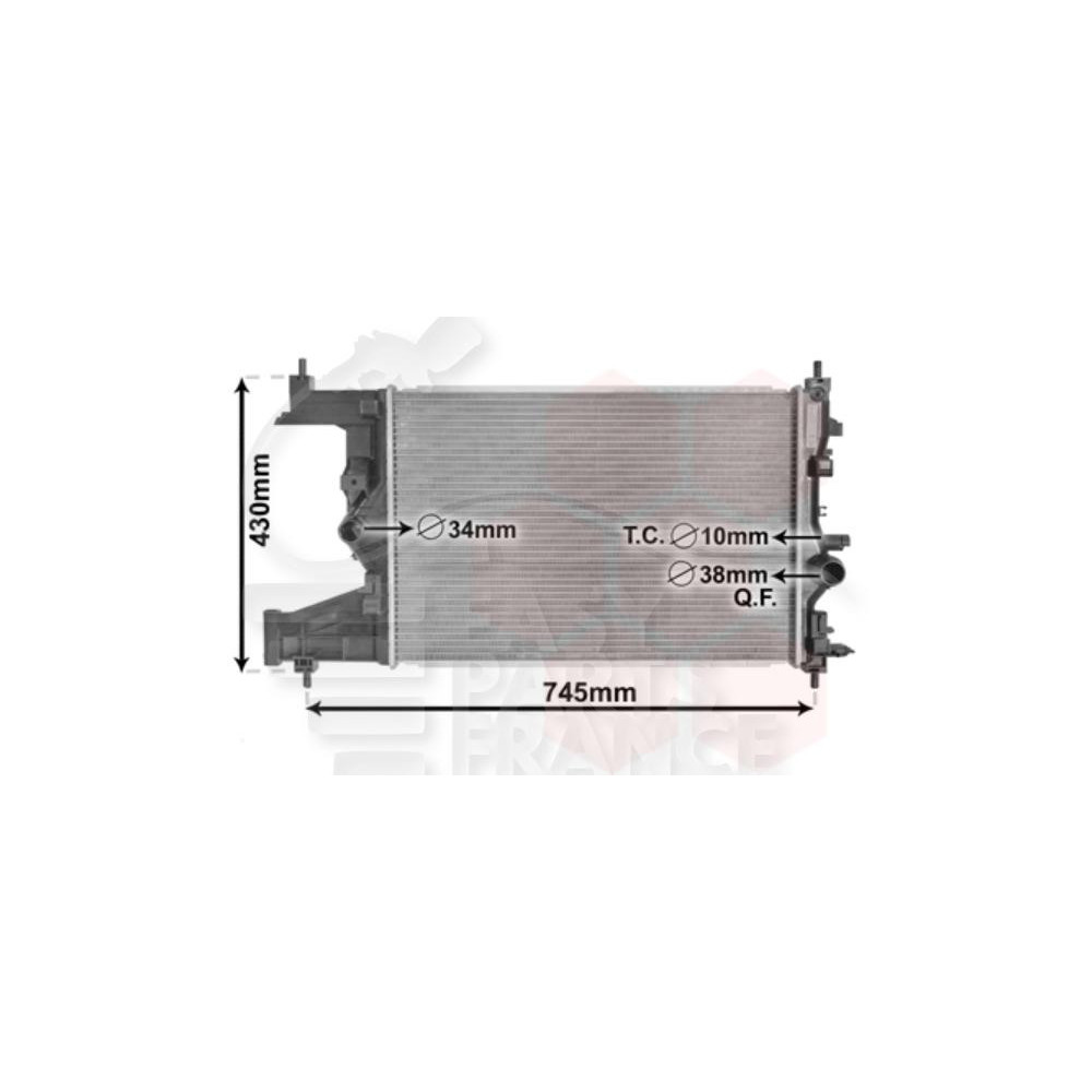 RADIATEUR 1.4I & TURBO 580 X 395 X 28 pour OPEL CASCADA