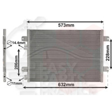 CONDENSEUR TOUS TYPES 530 X 390 X 16 pour RENAULT MEGANE