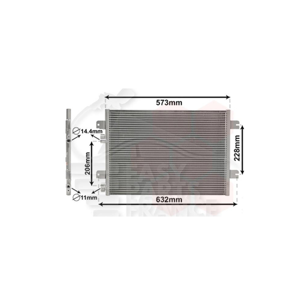 CONDENSEUR TOUS TYPES 530 X 390 X 16 pour RENAULT SENIC