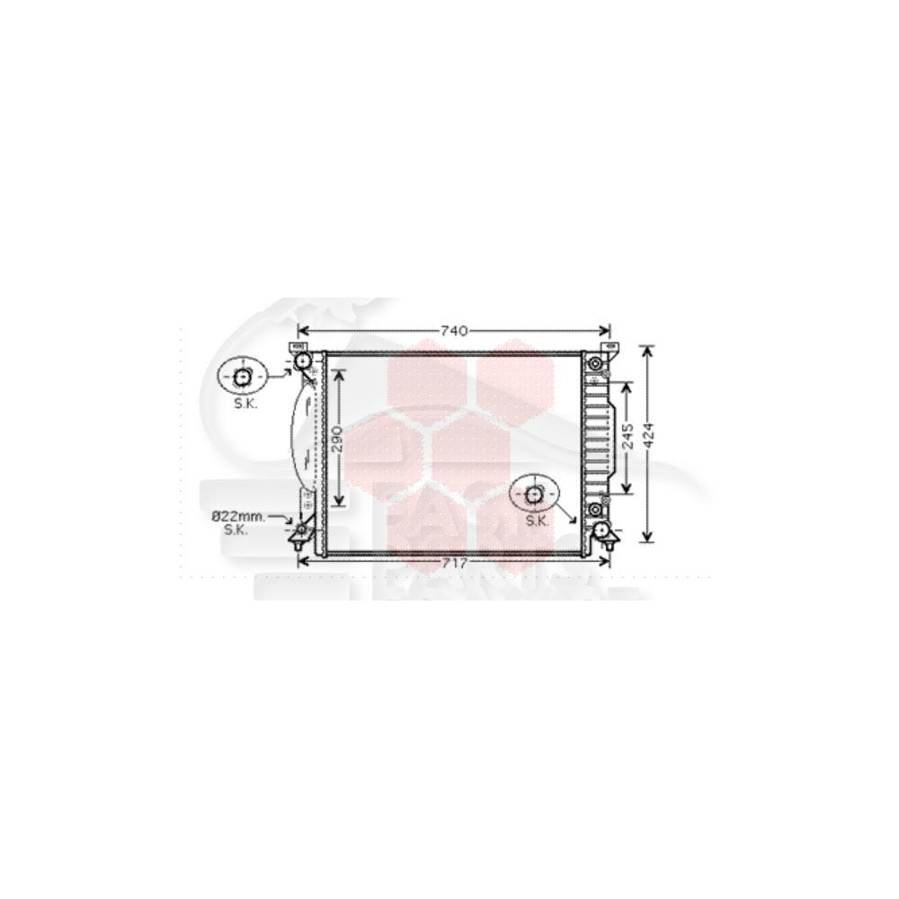 RADIATEUR 3.0 I 30 V - 3.2 FSI V6 24V - BOÎTE AUTO 630 X 445 X 32 pour AUDI A4