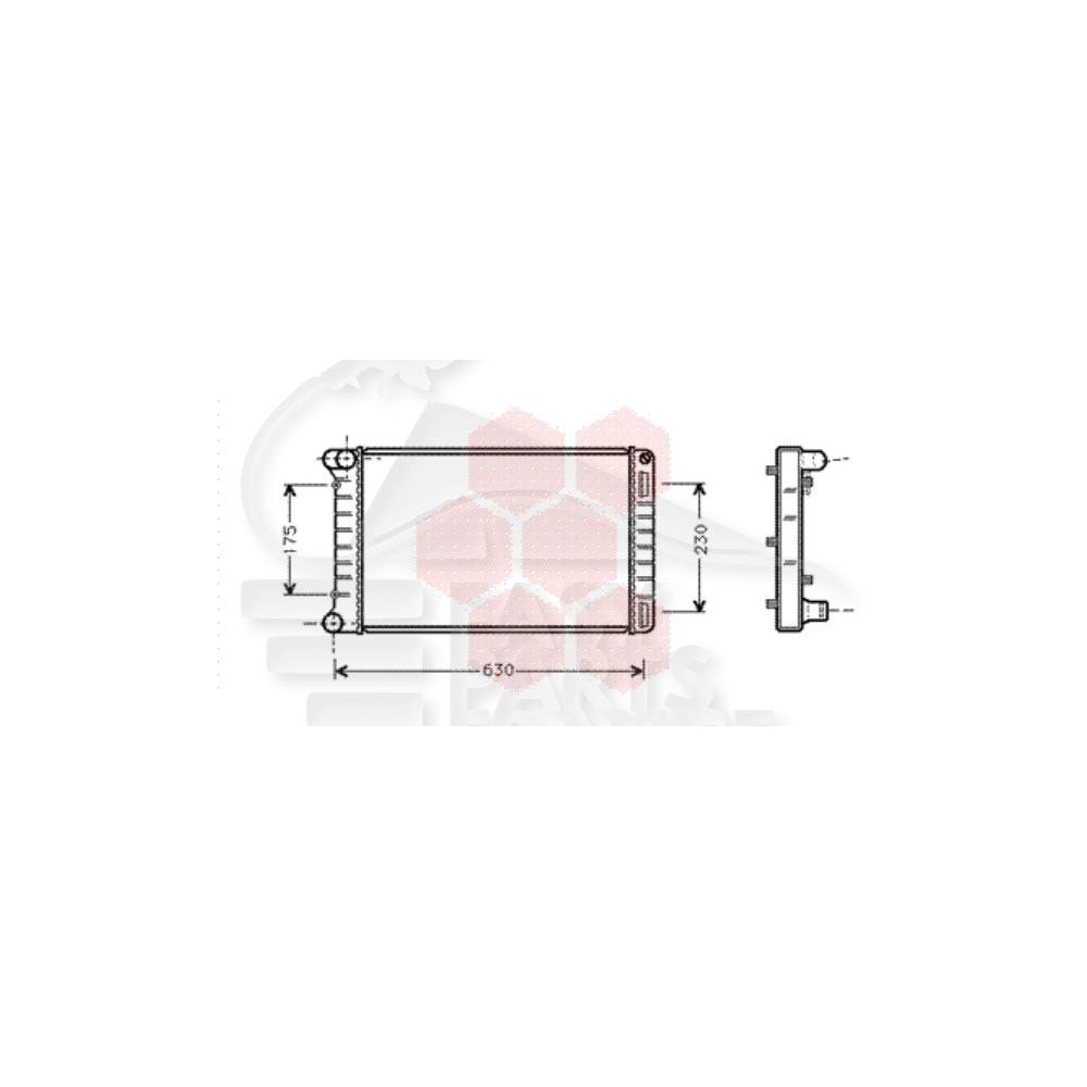 RADIATEUR 1.9 DROIT AVEC CLIM 700 X 306 X 38 pour FIAT PUNTO 5 PORTES
