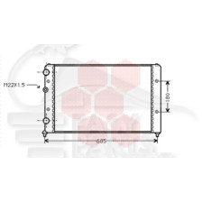 RADIATEUR 1.7 SDI AVEC CLIM → 98 - 1.9 SDI AVEC CLIM 628 X 370 X 34 pour SEAT INCA