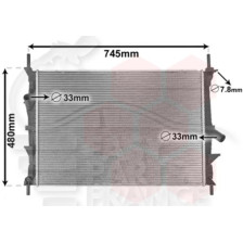 RADIATEUR TOUS TYPES SANS CLIM 05/09 → 671 X 462 X 19 pour FORD TRANSIT