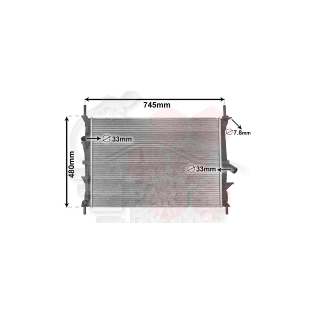 RADIATEUR TOUS TYPES SANS CLIM 05/09 → 671 X 462 X 19 pour FORD TRANSIT