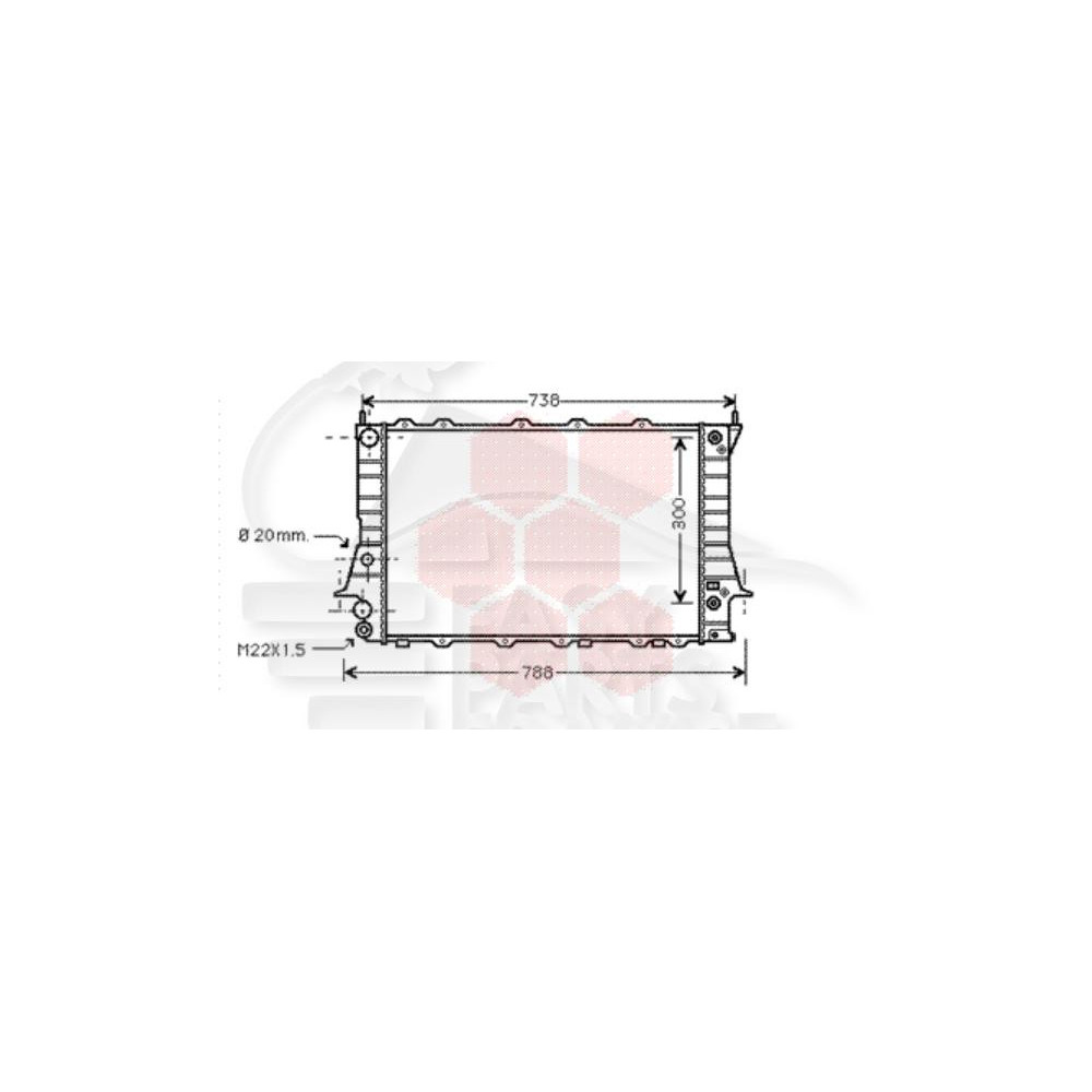 2.0 E 20 V - 1.9/2.5 TDI AVEC OU SANS CLIM BOÎTE AUTO 632 X 414 X 32 pour AUDI A6
