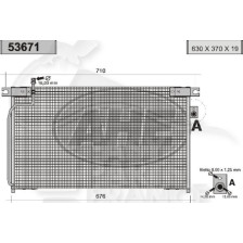 CONDENSEUR TOUS TYPES 630 X 370 X 19 pour NISSAN TERRANO