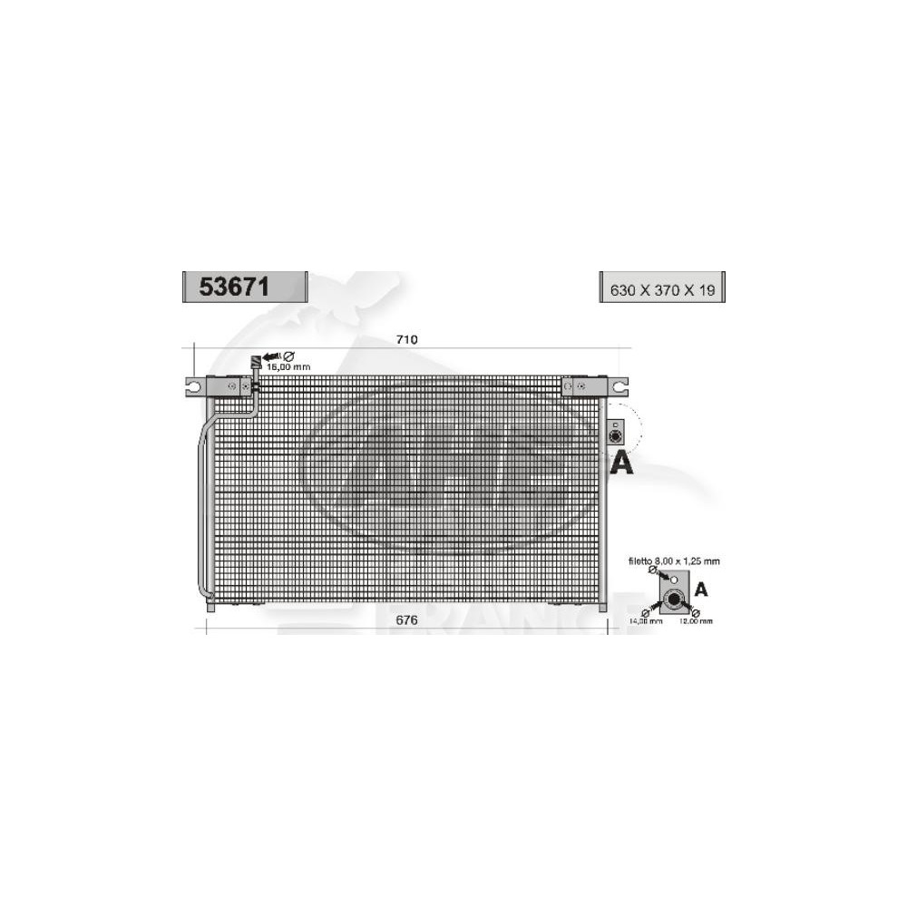 CONDENSEUR TOUS TYPES 630 X 370 X 19 pour NISSAN TERRANO
