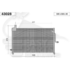 CONDENSEUR TOUS TYPES 500 X 302 X 20 pour DAEWOO MATIZ