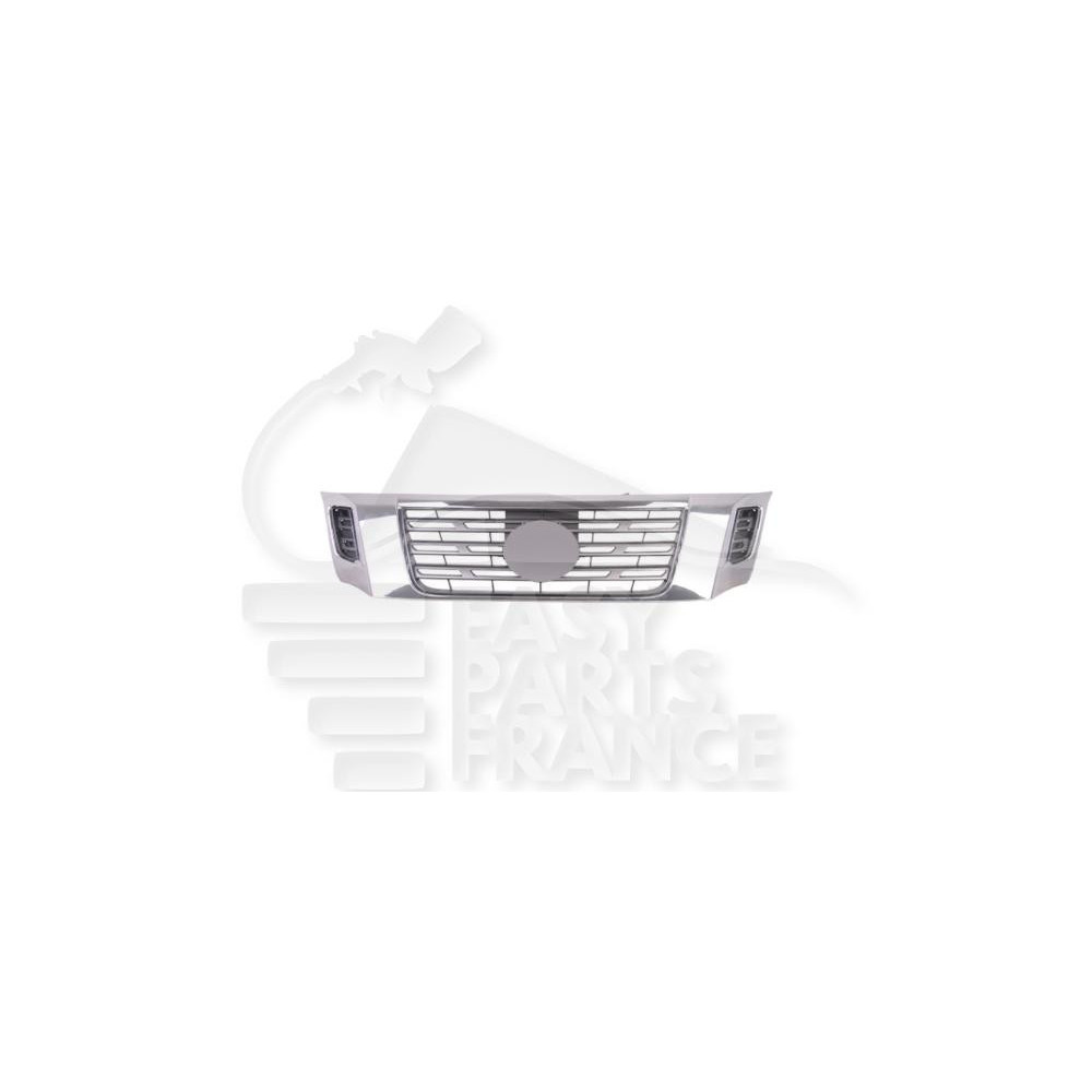 GRILLE DE CALANDRE GRISE AVEC MOULURES CHROMEES pour NISSAN NAVARA